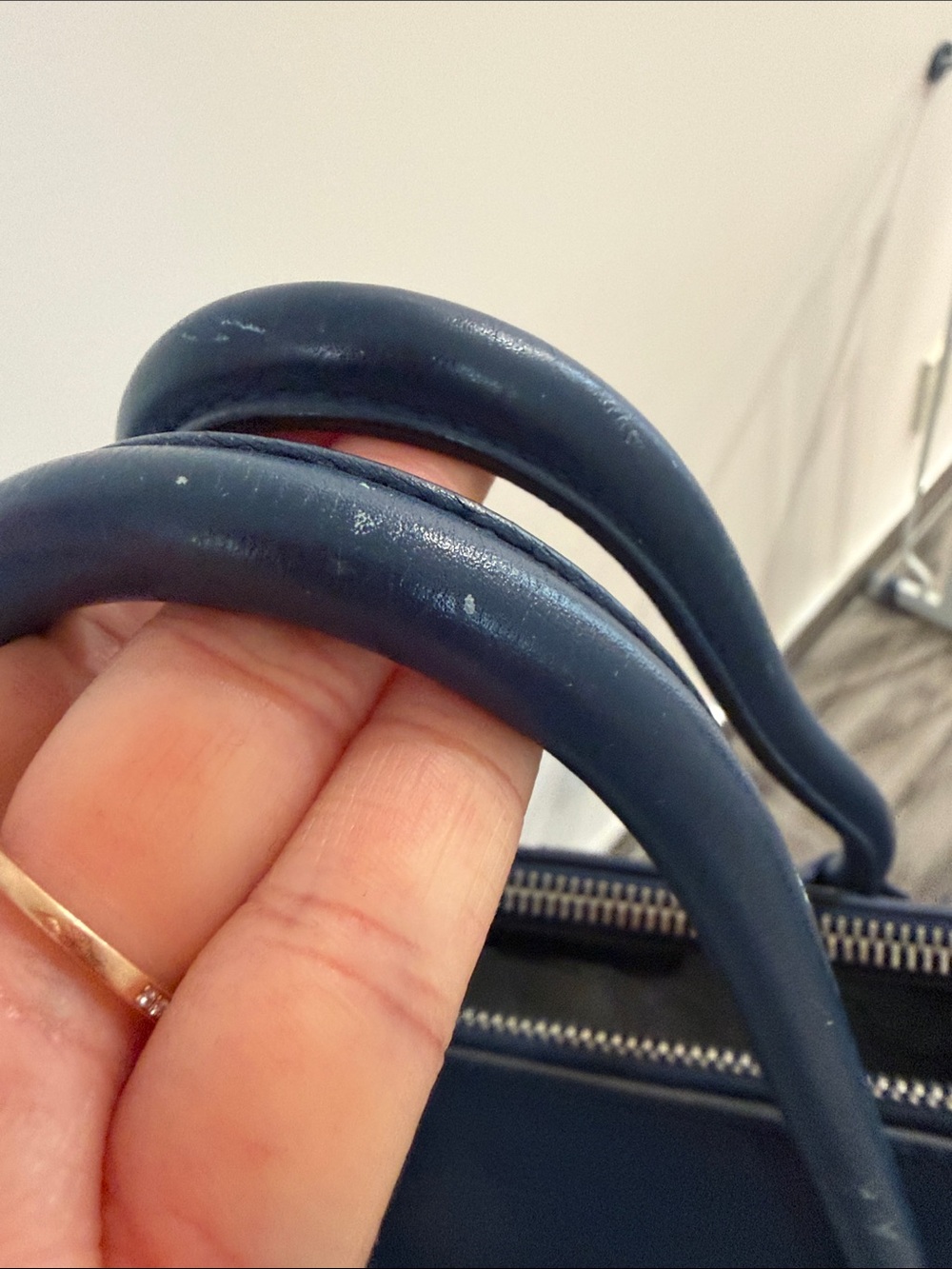 Prada NAVY CITY TWIN ZIPPER Blue and Black Leather - Picture 9 of 16